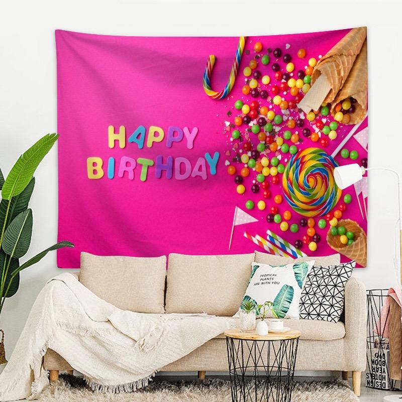 Aertemisi Happy Birthday Gift Tapestry Wall Hanging Art for Bedroom Living Room Decor College Dorm Party Backdrop