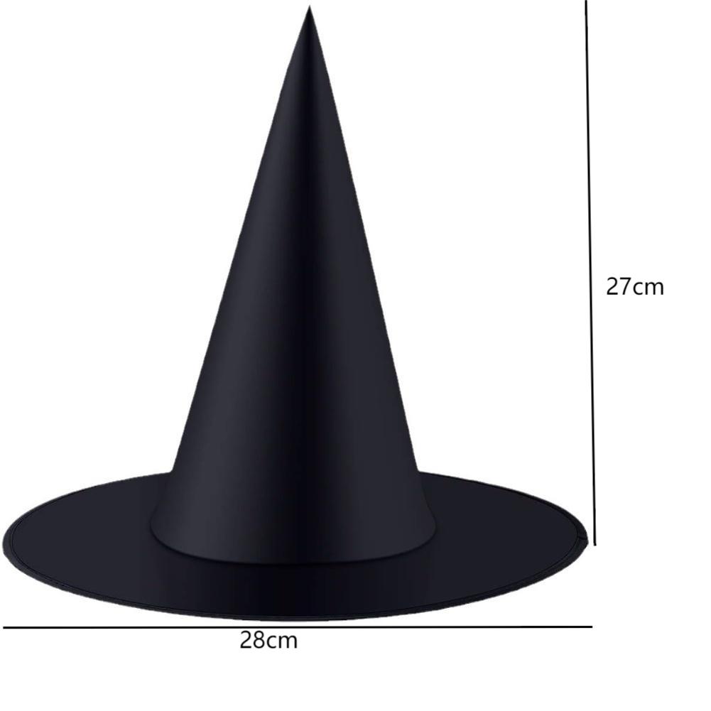 12 Witch Hats for Halloween Costume and Decoration Lightweight Cloth Material with Foldable Design for Space Saving