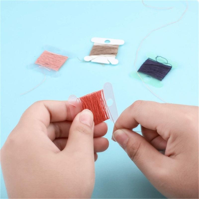 50Pcs Plastic Floss Bobbins Thread Winder, Embroidery Thread Organiser for DIY Embroidery Sewing Thread Storage