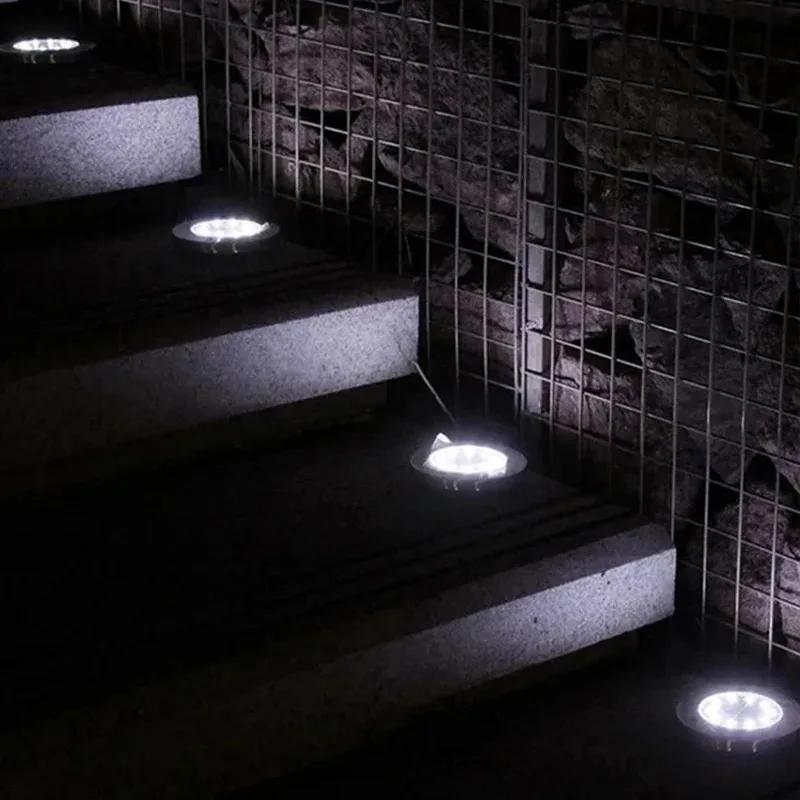 4 Stück Solar-Scheinwerfer für den Außenbereich, Solar-Erdlicht für Garten, Decklicht, Spot, Vergrabene Solar-LED-Lampe