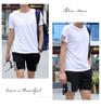 Men's Plus Size Summer Sports Suit: Crew Neck Quick-Dry T-Shirt & Shorts for Running Fitness