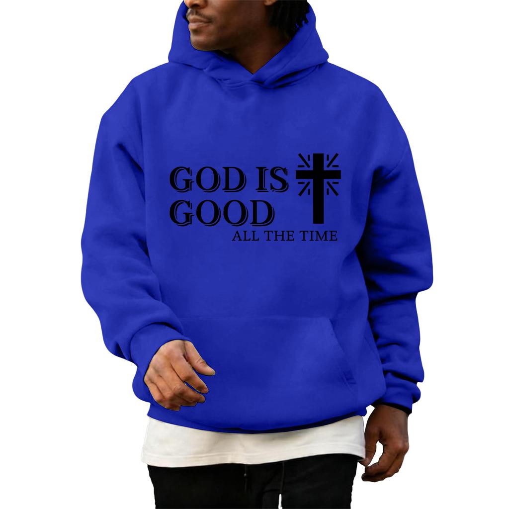 Sweatshirts For Men Christ Cross Pullover Hoodie Inspirational Graphic Long Sleeve Sweatshirt