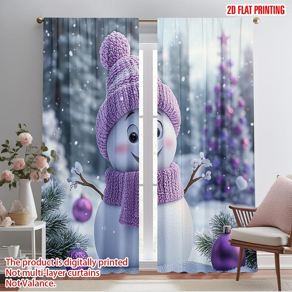 

2pcs,2D plane printing Curtains Roller Blinds Cute Snowman Winter Holiday_a (3) Polyester (without rod) Decorations Inside 52.50×116.00 CM 2pcs
