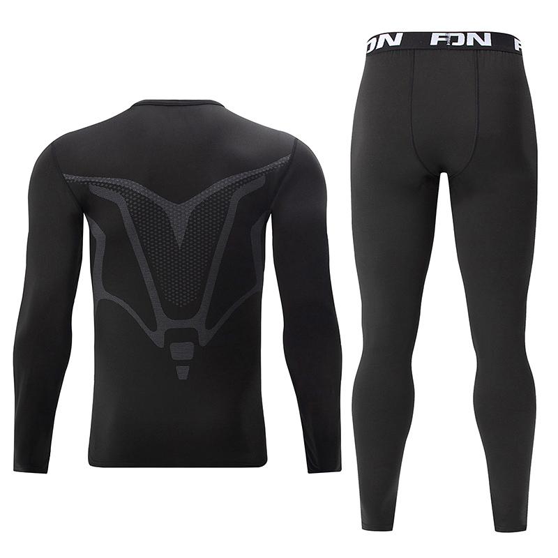 2-piece Men's Warm Corset Warm Suit Corset Jacket and Trousers Men's Fitness Pants Shirt Running Yoga Sports Pants