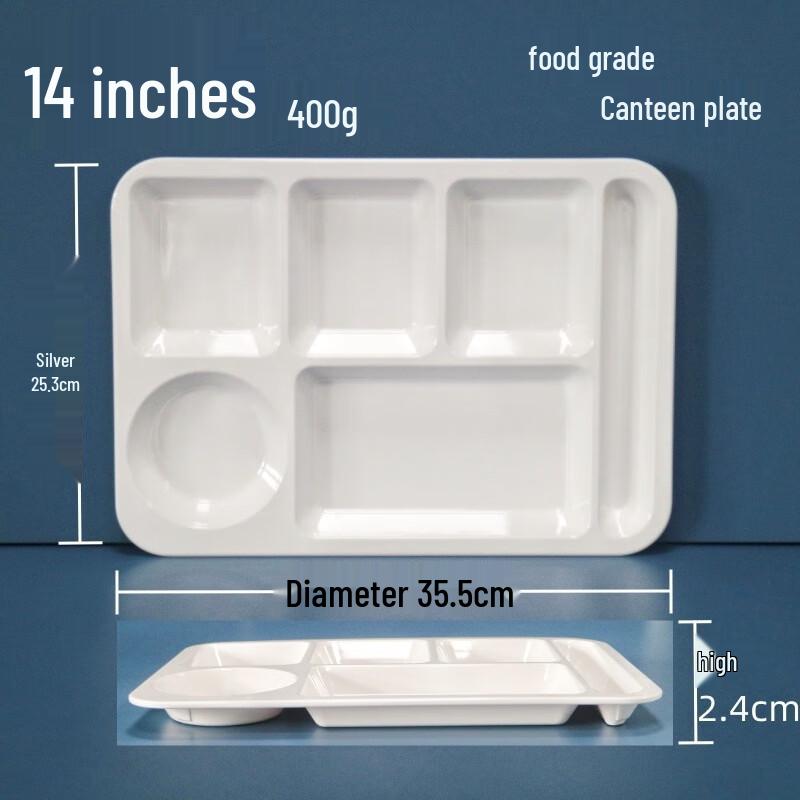 LIJIA FITMENT White Melamine Divided Canteen Plate