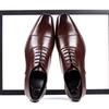 Fashion Men Dress Shoes Leather Luxury Groom Wedding Shoes Square Toe Gentlemen Black Brown Zapatos Para Hombre