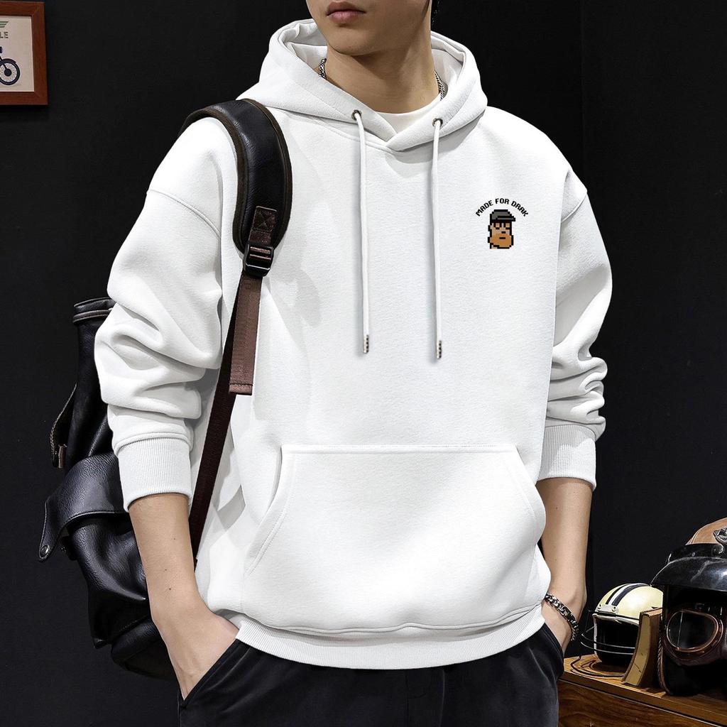 Men's Heavyweight Fleece-lined Hooded Sweatshirt, Spring/Autumn Style, New Outerwear