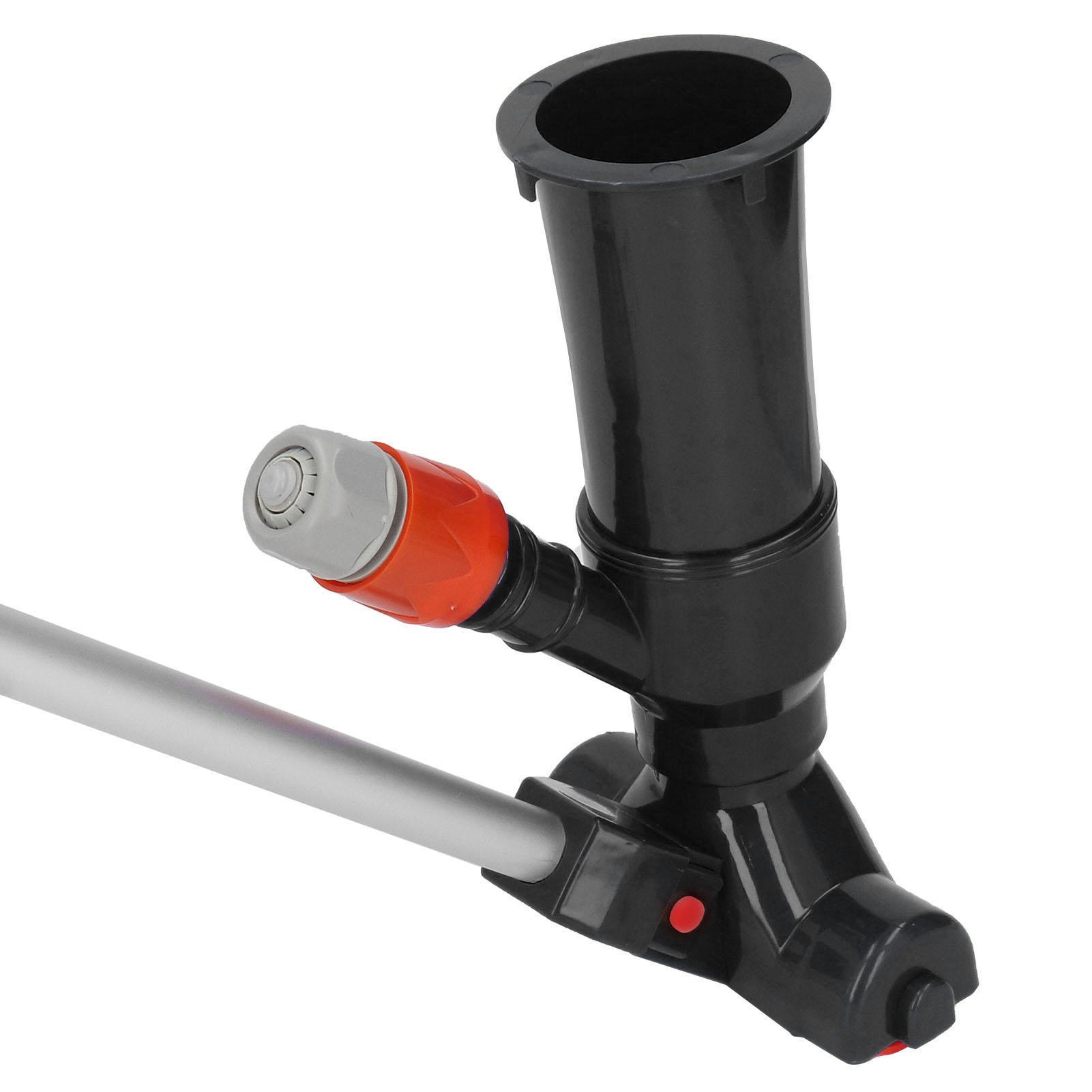 

Small Pool Vacuum Portable Pond Vacuum Cleaner with 5 Section Aluminum Alloy Rod Nylon Fine Mesh Bag for Spa Hot Tub чёрный