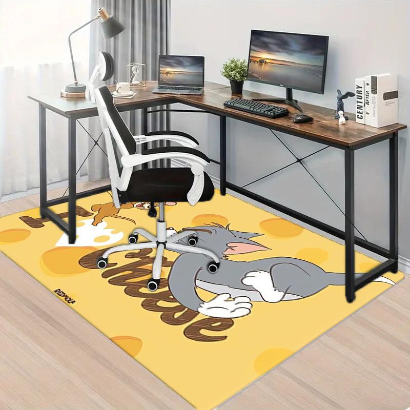 1pc Office Carpet Chair Mats Tom Jerry Cheese Perfect for Office Chairs, Living Rooms, Or Bedrooms,Polyester Carpet.HDT183