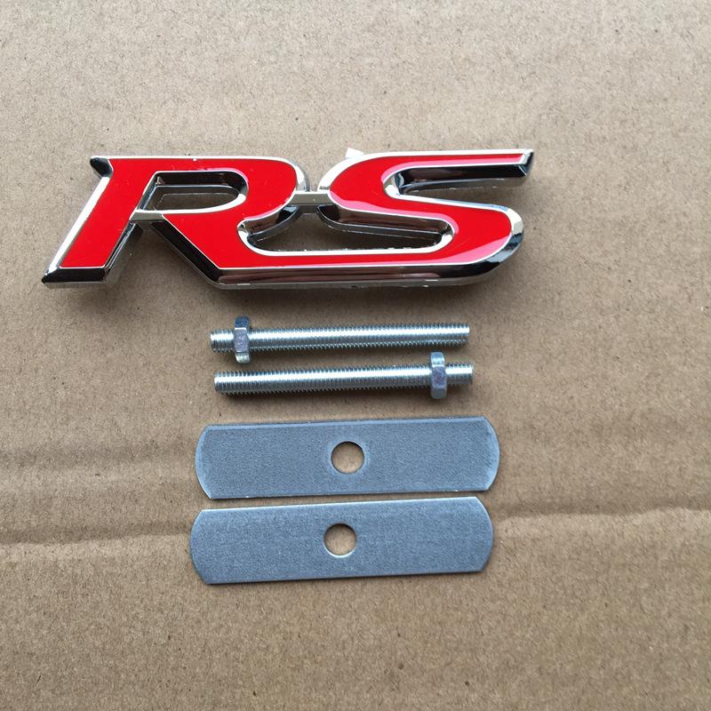 Car Grille Modification Decorative Logo 3D RS Grille Modification Sports Logo Metal Car Logo