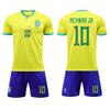 Kids Sports Gear Brazil Neymar Football Jersey Set Yellow