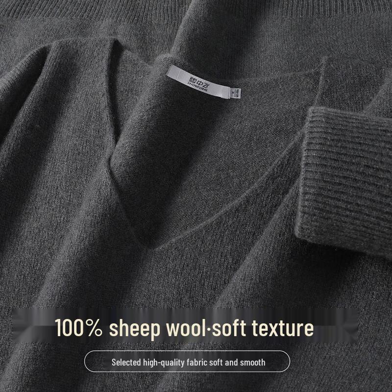 SNOWFLYING Women's 100% Merino Wool V-Neck Basic Knit Sweater