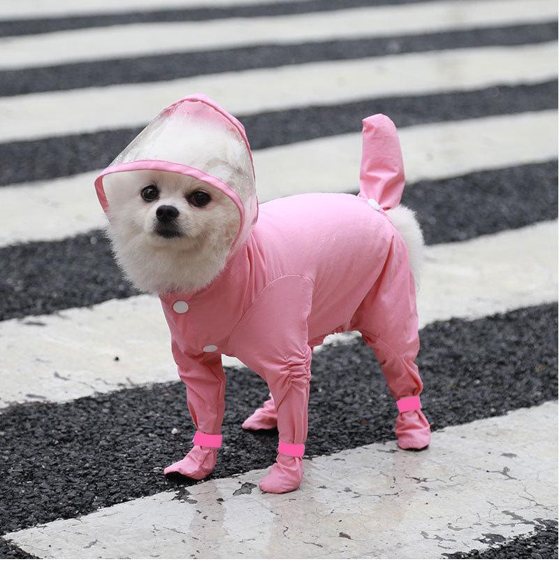 Four-Legged Waterproof Raincoat with Built-in Boots for Pets - All Season Use for Cats & Dogs