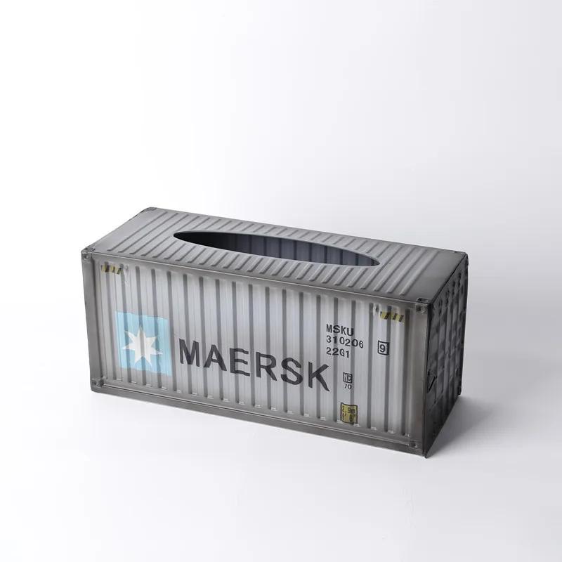 Retro Kreatives Containerdesign Eisen Taschentuchbox Zuhause Auto Serviettenpapierbehälter Metall Papierhandtuch Aufbewahrungskoffer Heimdeko