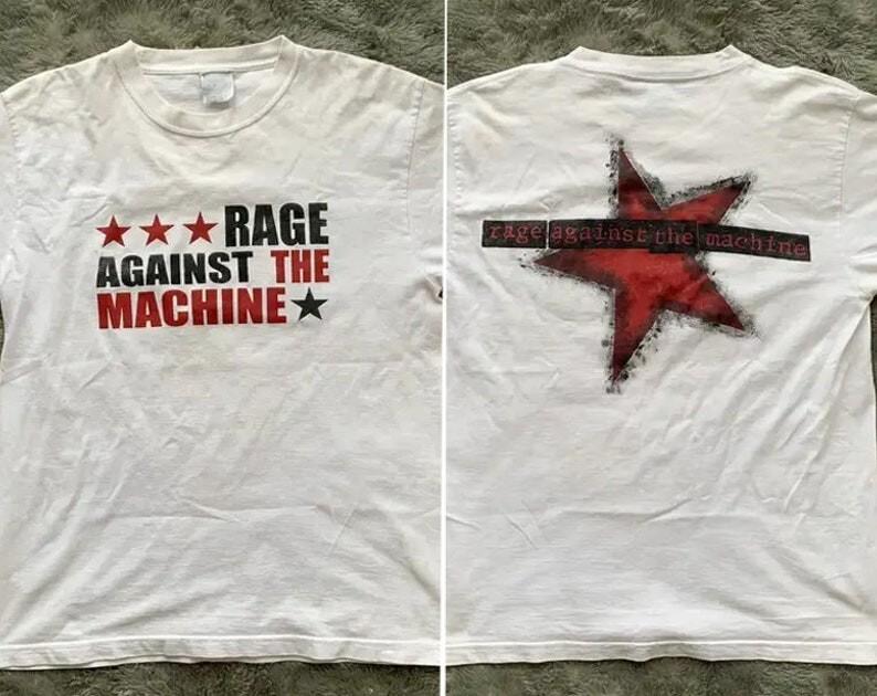 Rage Against The Machine Star T-Shirt 00s RATM Rock Band Album Graphic Shirt R XXXXL