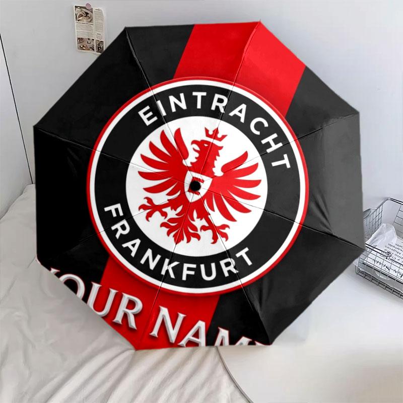 1 PC Automatic Folding Umbrella - Eintracht Frankfurt Custom Name Pattern, Portable & Foldable Design with 8 Ribs, Christmas Birthday Gifts