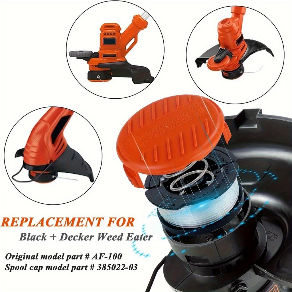 1set Trimmer Line Replacement Spool For Black+ Decker, Autofeed 30 Ft, 0.065-inch, Cap And Spring, Compatible With Gh900 Gh600 Gh610
