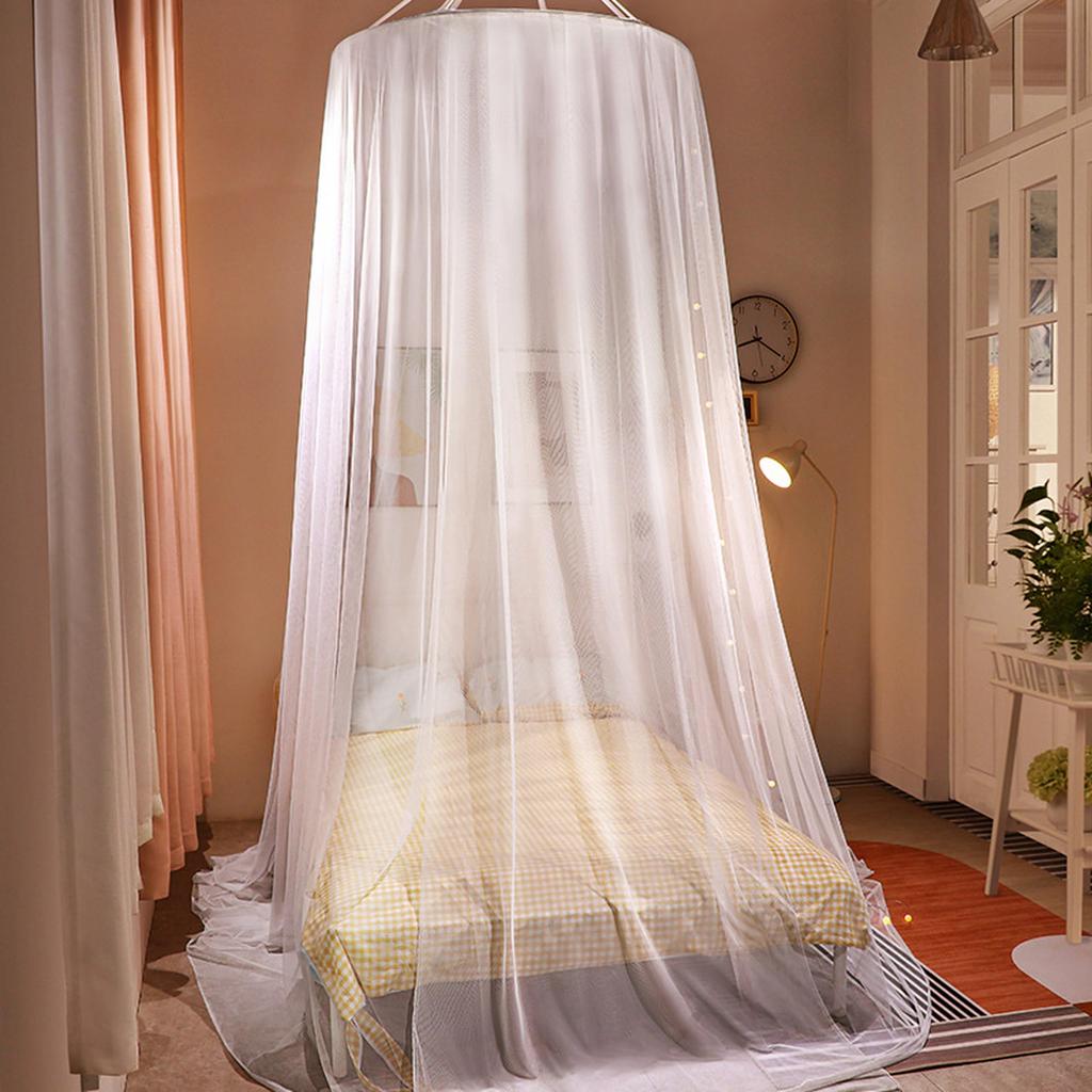 Mosquito Net Canopy Bed, Round Insect Repellent Tent, Mosquito Netting Sleeping Curtain, Princess-like Feel, Stylish Hanging Decor (White)