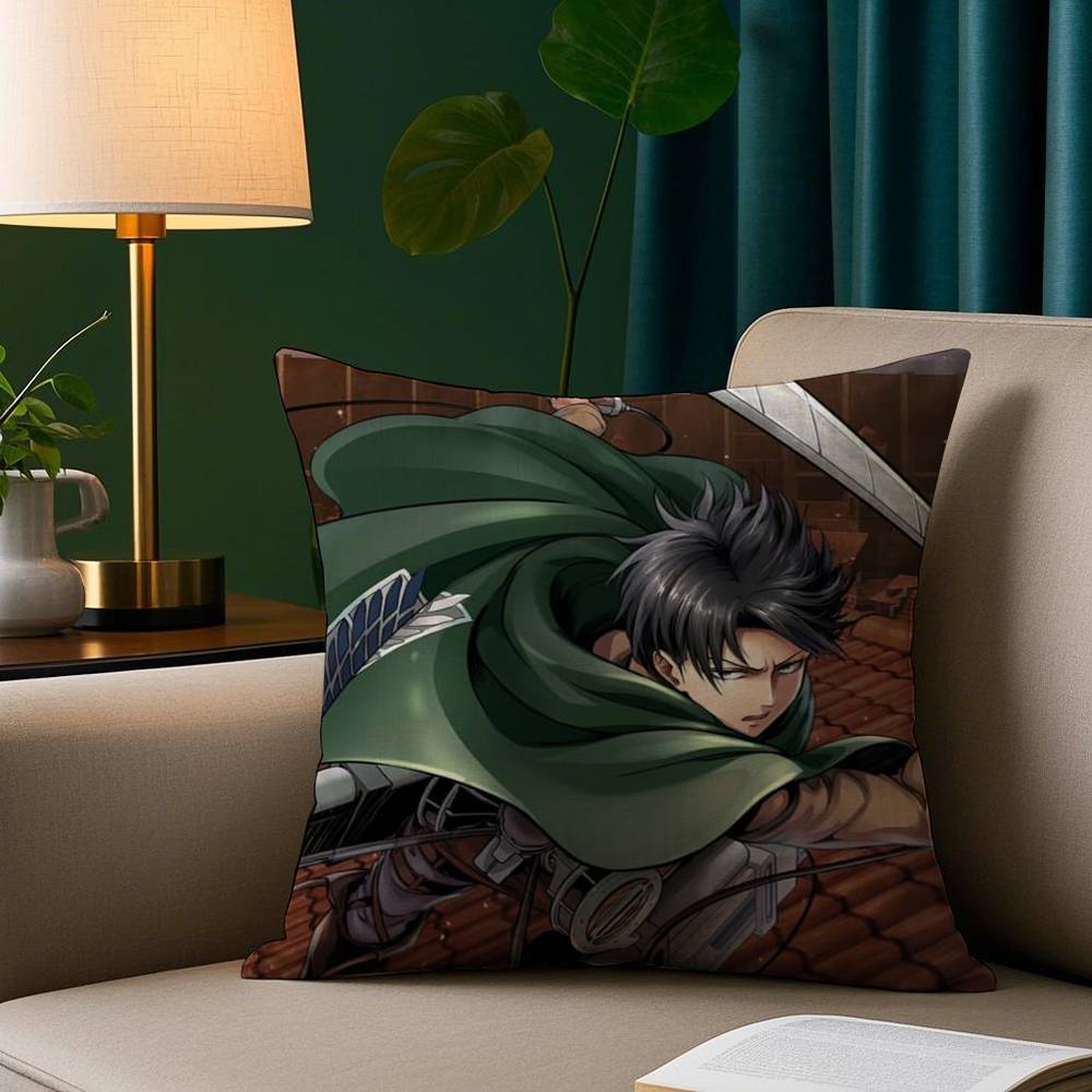 Levi Ackerman Attack On Titan Kissenbezug Gemütlicher Plüsch-Kissenbezug Beidseitig bedruckt – Wohngeschenk für Schlafzimmerdeko