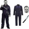 Halloween Adult Costume with Mask and Accessory Knife for Scary Cosplay Outfits