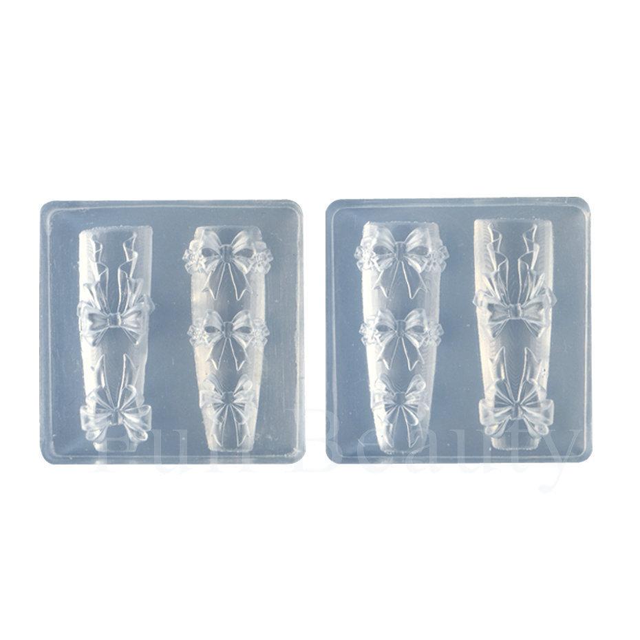 Nail Art Silicone Mold, Bow Bear Rose Three-Dimensional Nail Art Tool Jewelry Mold