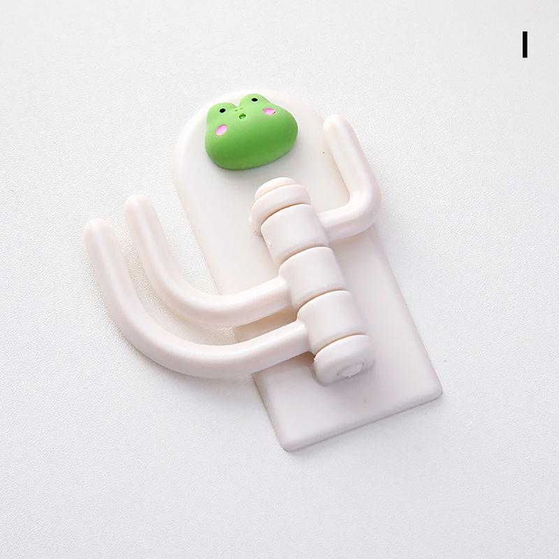 Rotatable Multi-Purpose Cartoon Three-Hook Hook Cute Student Dormitory Punch-Free Traceless Sticky Hook Wall Door Key Hook Tool