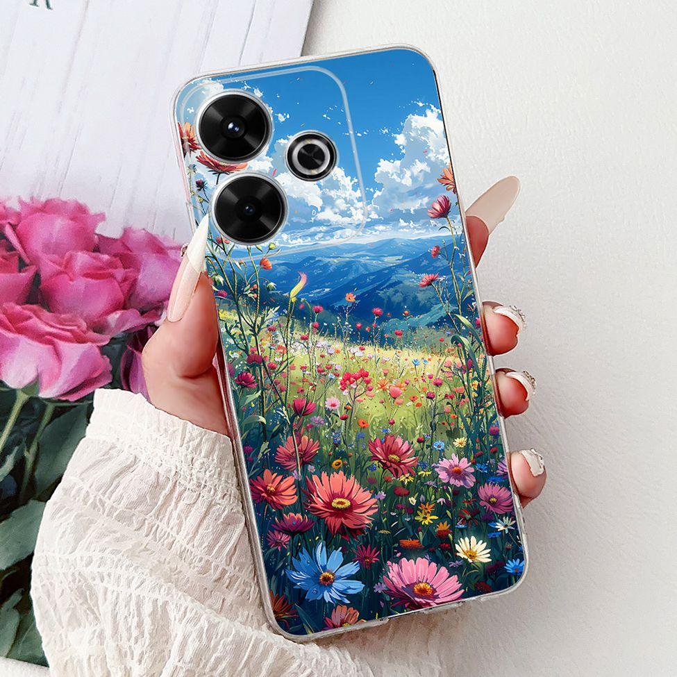 Clear Casing For Xiaomi Poco M6 Plus Cover For Xiaomi Poco M6 4G Case Luxury Butterfly Love Fashion Flowers Cool Lion Painted