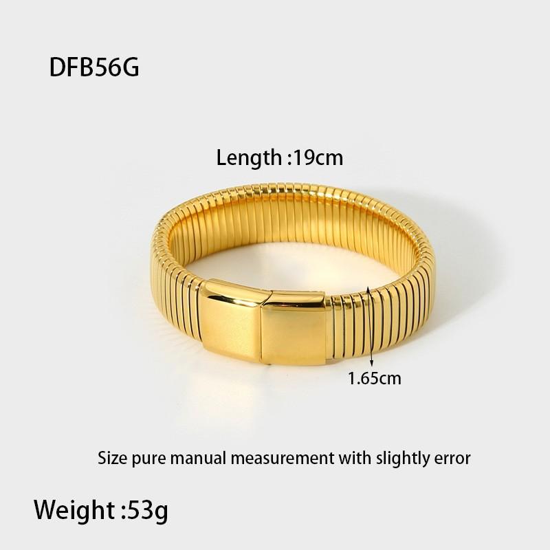 European and American Ins Minimalist Versatile Plated 18k Gold Titanium Steel Elastic Magnetic Buckle Bracelet Hip-hop Wind Stainless Steel Snake
