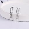 Unique Diamond-Encrusted Earrings, Square Diamond Water Drop Row Diamond Ear Buckle, Luxury Cold Wind Stud Earrings, One Piece Is Sent On Behalf
