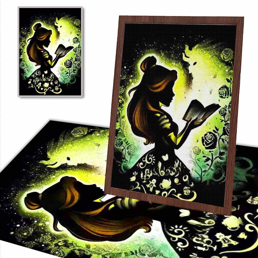 Full Round Diamond Painting The Princess Who Reads Books Art Rhinestone Picture Mosaic DIY 5D Cross Stitch Embroidery Home Decoration