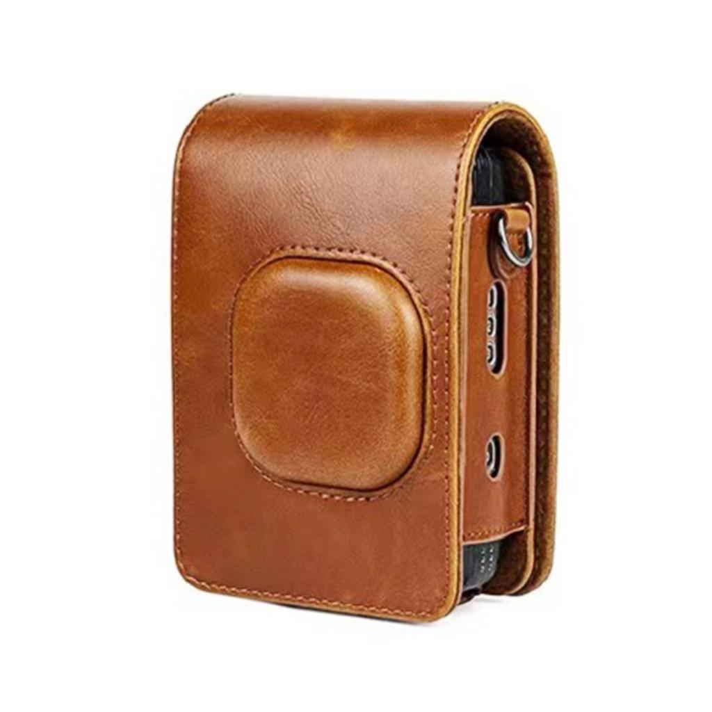 Compact Size Instant Camera Case Bag PU Leather with Shoulder Strap Compatible with Fuji Mini LiPlay