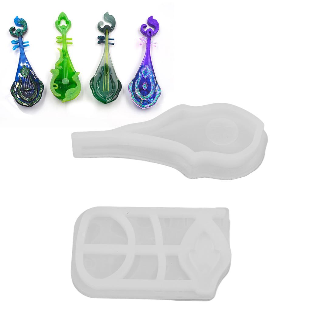 2Pcs Silicone Mold Unique Exquisite Pipa Shape Design Elastic Easy Demoulding Mould Handicraft Gift
