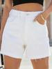 Women's Stylish Raw Edge Denim Shorts: Simple, Versatile Design for Popular European and US Markets