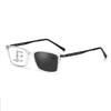 Multifocal Photochromic Presbyopia Glasses Square Frame Reading Glasses For Business Blue Light Finished Far Sight Glasses