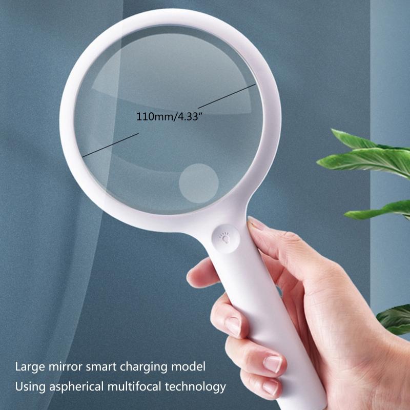 Magnifying Glass with Light 30X/60X Handheld Large Magnifying Glass 20 LED Illuminated Lighted Magnifier for Reading