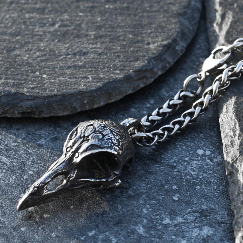 Black Crow Necklace, Male Nordic Trendy Pendant, Vintage Versatile Hip Hop