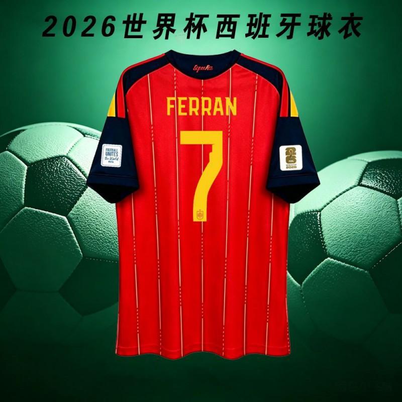 Spain 2026 World Cup Champion Fan Jersey Men Women Short Sleeve Football Shirt Rodri Pedri Official Replica