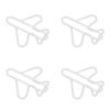100Pcs Cute Paper Clips Plane Shaped Style Covered Wire Light Durable Fancy Paperclips for Working Study Sorting White
