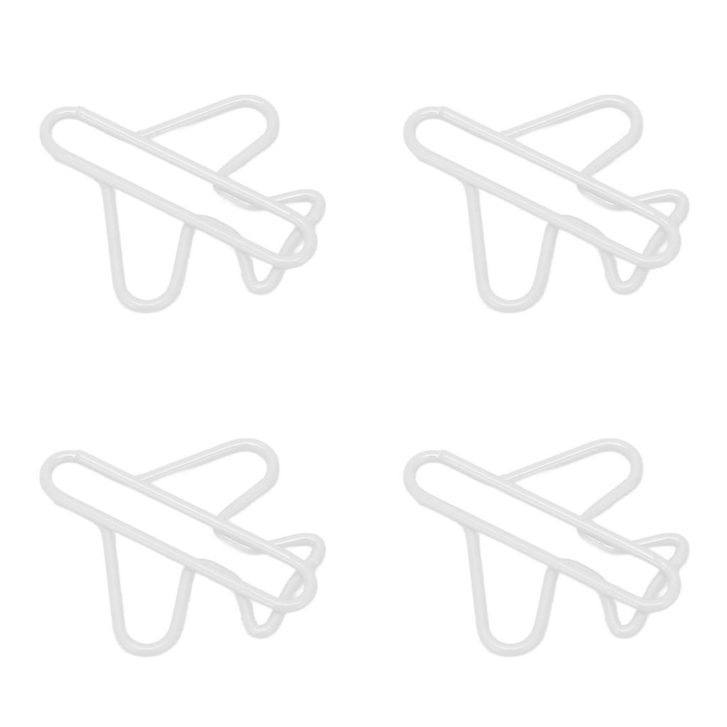 100Pcs Cute Paper Clips Plane Shaped Style Covered Wire Light Durable Fancy Paperclips for Working Study Sorting White