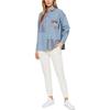 Converse COLORBLOCKED BUTTON Shirts Women's Blue Lapel Moderate Shirt 10022971-A02