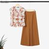 ZANZEA Women Short Sleeve Print Blouse and Long Pants Casual Two Piece Sets