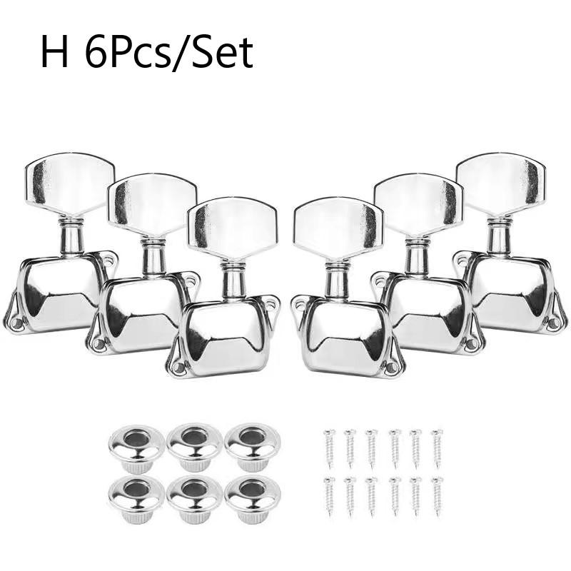 Folk Guitar String Tuning Pegs Semi-Closed/All-Closed Metal Guitar String Button Tuner Machine Heads Guitar Accessories