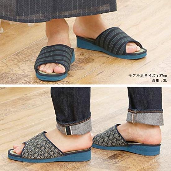 Takeharu Tatami Made in Size Indoor Tatami Igusa Checkered Pattern XXL Men's Slippers, Japan, 3L, Large, Sandals, Mat, Grass, (600),