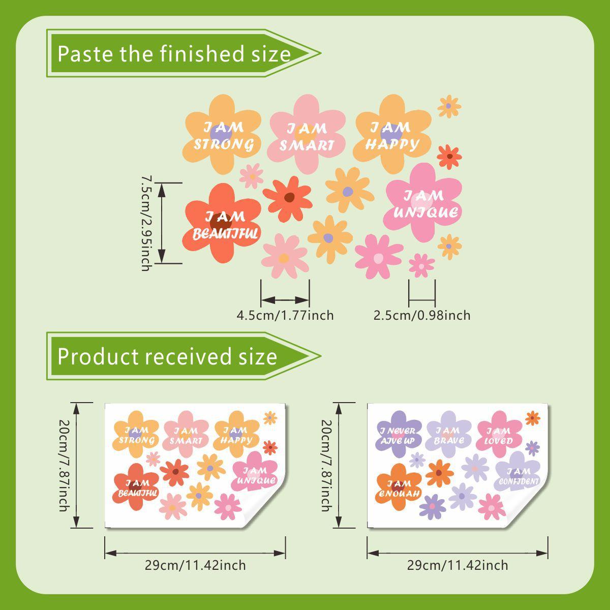 

Вдохновляющие цветочные английские наклейки на окна, наклейки для украшения стекла, наклейки для украшения дверей и окон 20*30cm