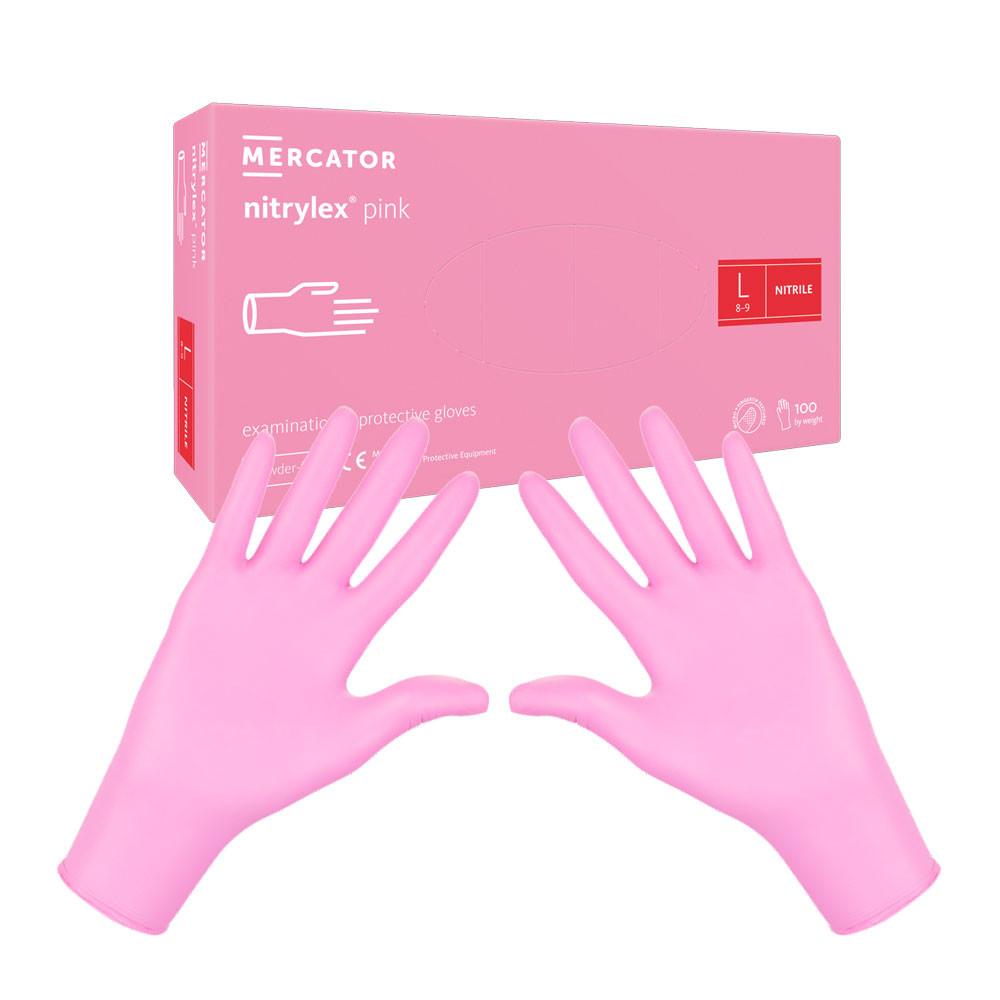 Nitrile Gloves Pink Mercator Nitrylex Pink 100 Pieces