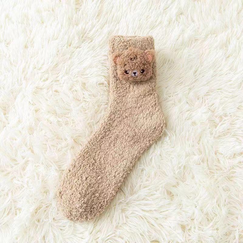 Coral Fleece Socks, Thickened Thermal Floor Socks, Terry Accessories Medium Tube Socks