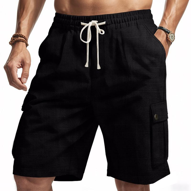 Outdoor Tactical Workwear Summer Men's Slub Linen Beach Casual Shorts