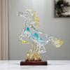 Resin Handicrafts Simulation Animal Sculpture Transparent Crystal Horse Statue Abstract Colored Horse Ornaments Home Decoration