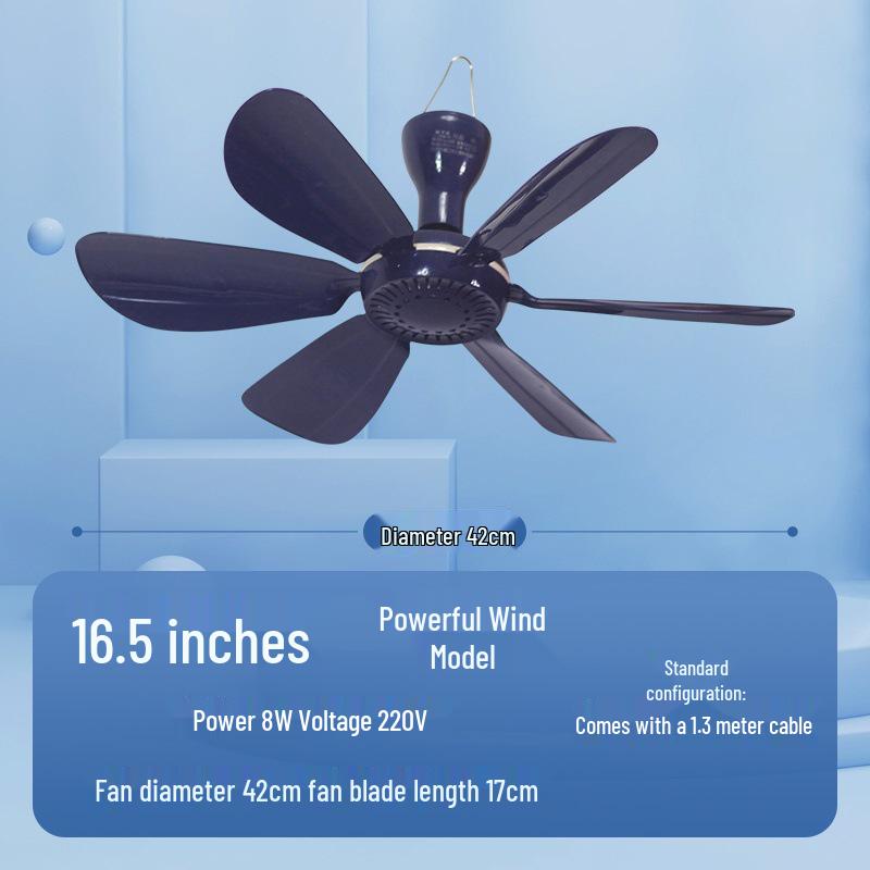 Silent Breeze Hanging Mini Ceiling Fan with Mosquito Net for Dorms and Beds
