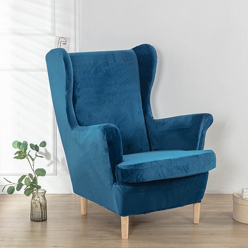 

[2-Piece Set] Plush Elastic Tiger Stool Cover, Chair Cover, Sofa Cover All-Inclusive Single Wing Back Sofa Cover Plush Tiger Stool